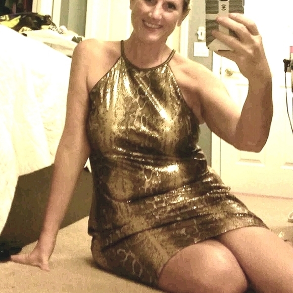 Cache sz 14 tiny sequin snake print mini dress - Picture 6 of 6